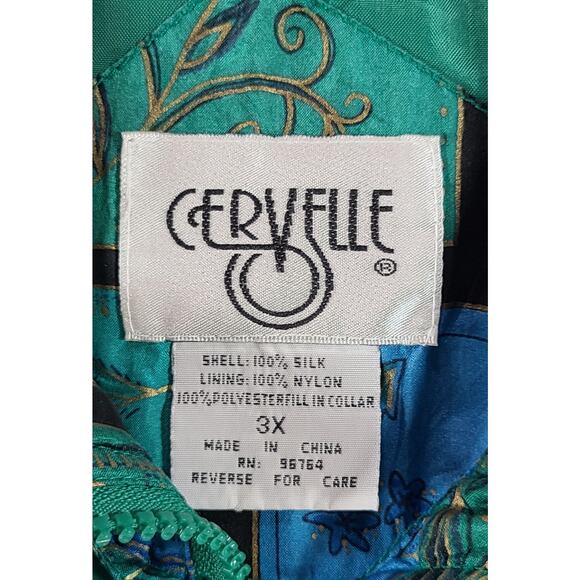 Vintage Women 100% Silk Bomber Jacket Windbreaker Print Vibrant Zip 3X - Picture 3 of 14